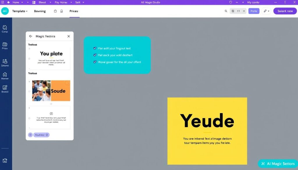 Canva Magic Studio interface showing AI design features