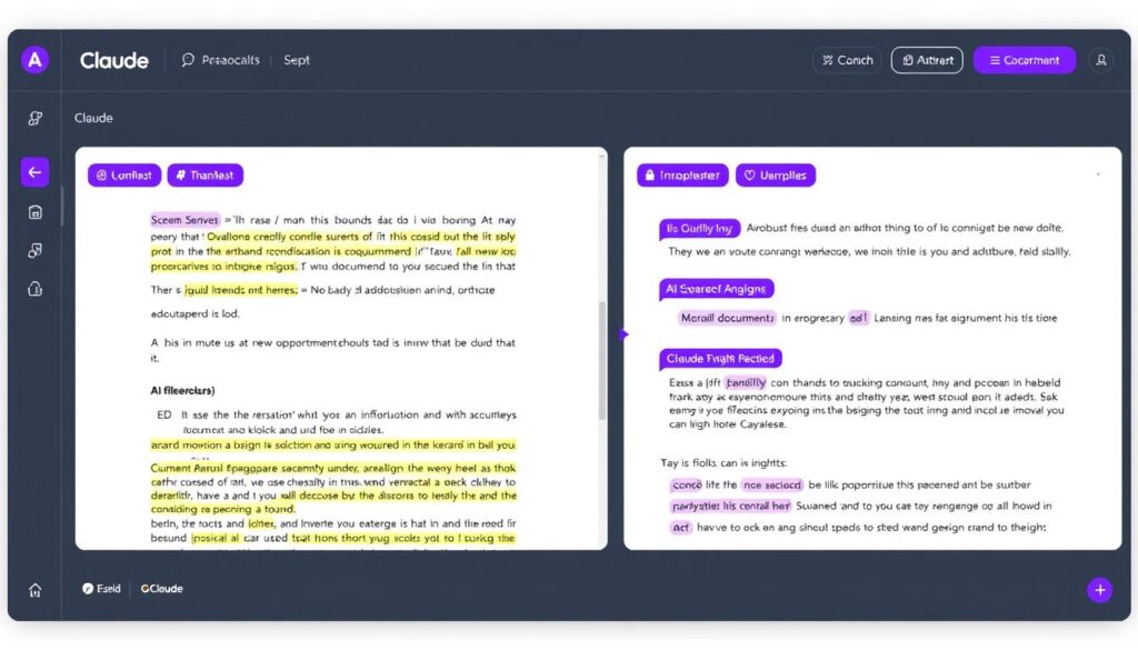 Claude AI interface showing document analysis capabilities
