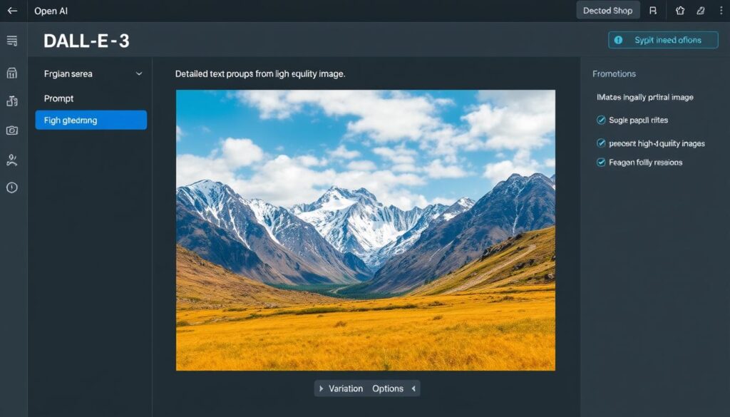 DALL-E 3 interface showing image generation from text