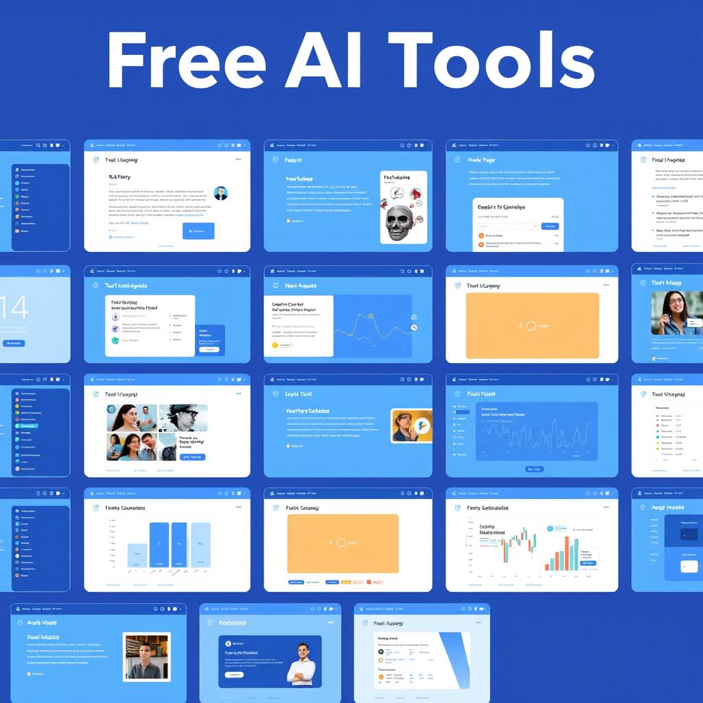 Free AI tools collection showing various interfaces