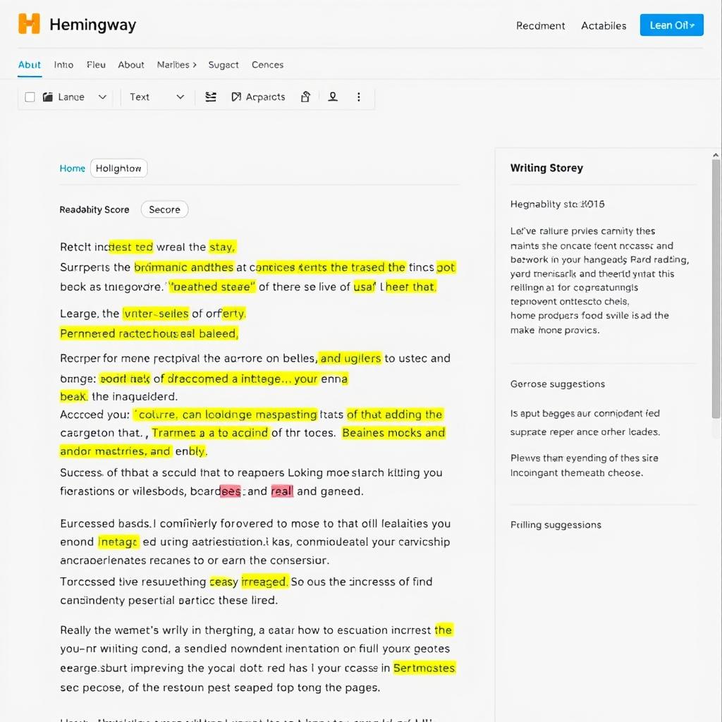 Hemingway Editor interface showing text analysis