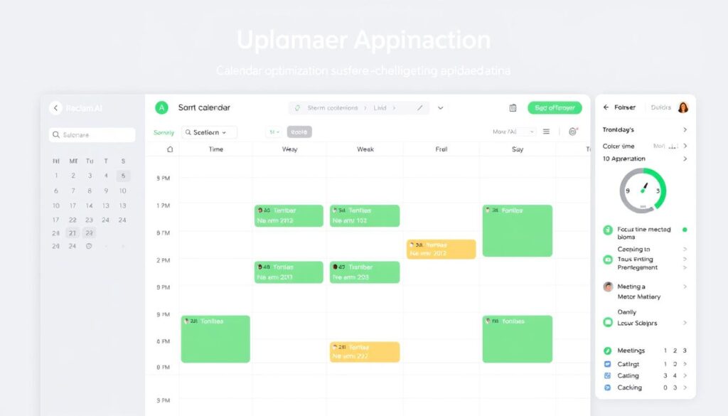 Reclaim AI interface showing calendar optimization