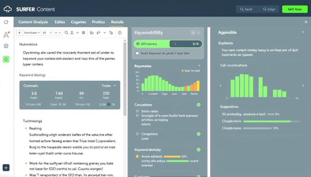 Surfer SEO interface showing content optimization