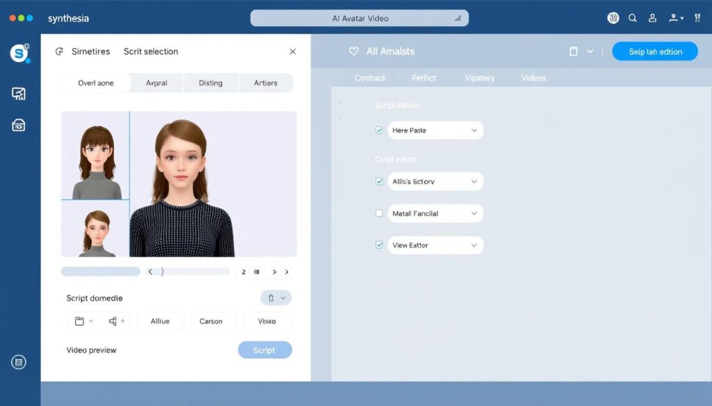 Synthesia interface showing AI avatar video creation