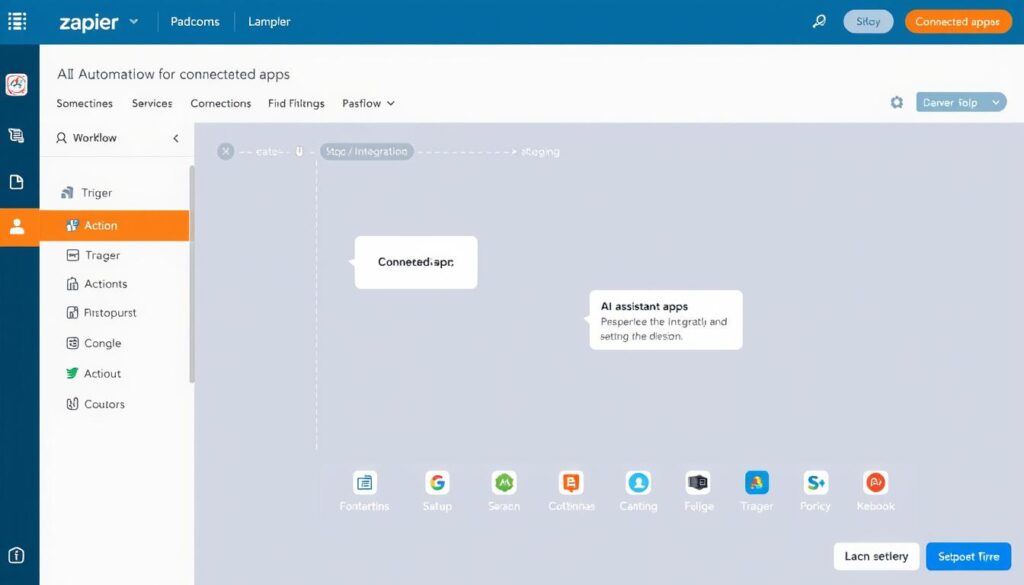 Zapier interface showing AI automation workflow